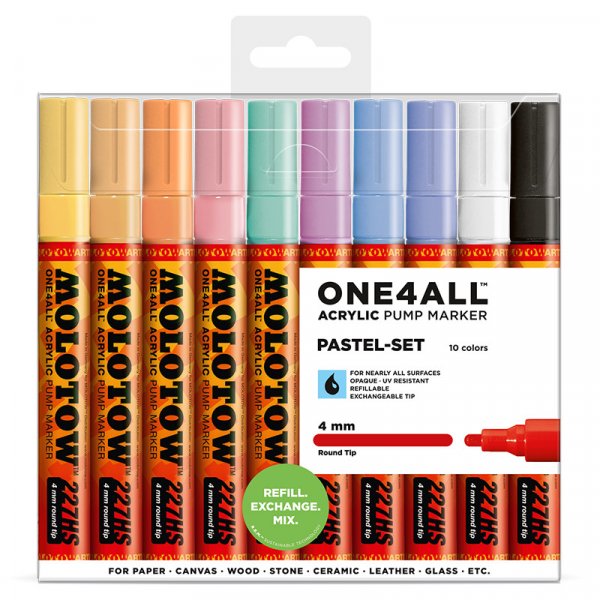 Acrylmarker One4All 4 mm 10 Stifte - Pastell