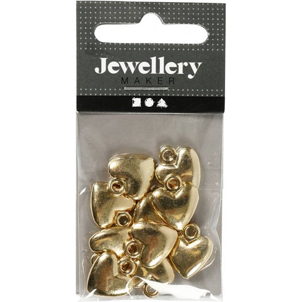 Herzen - vergoldet - 10 Stk