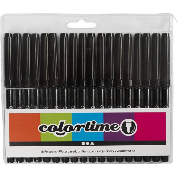Colortime Bleistifte - Schwarz - 2 mm - 18 Stk Colortime Bleistifte - Schwarz - 2 mm - 18 Stk