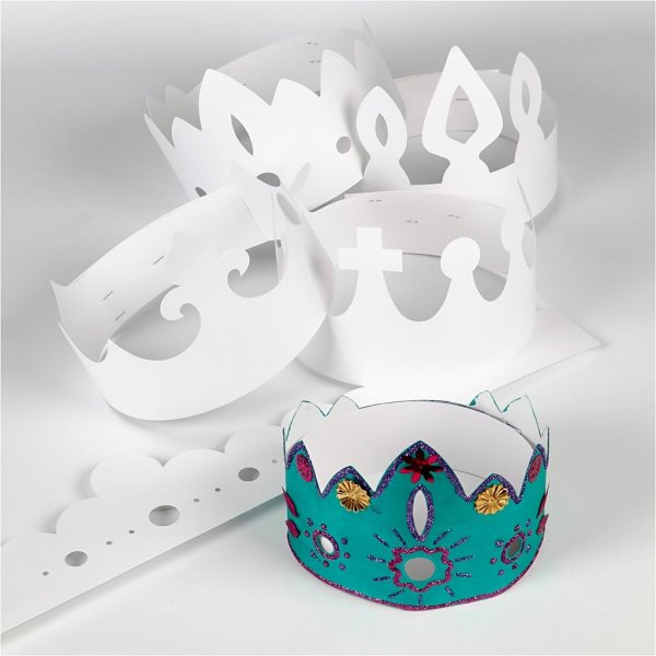 Pappkronen - wei - 5 Stk