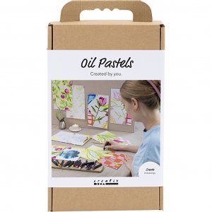 DIY-Set �lpastellblumen, gemischte Farben, 8 Motive