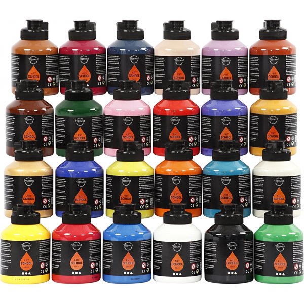 Pigment Art School - gemischte Farben - seidenmatt - 24 x 500 ml Pigment Art School - gemischte Farben - seidenmatt - 24 x 500 ml