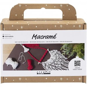 Mini-DIY-Kit - Weihnachtsmann-Dekoration aus Makramee Mini-DIY-Kit - Weihnachtsmann-Dekoration aus Makramee