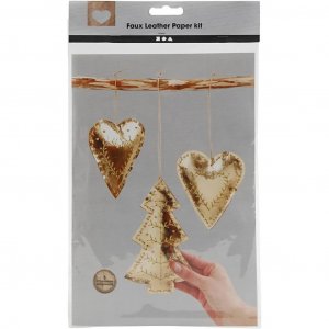DIY Kit - Weihnachtsfiguren aus Lederpapier - Gold DIY Kit - Weihnachtsfiguren aus Lederpapier - Gold