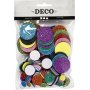 Dekorative Gummikreise - gemischte Glitzerfarben - 150 Stk