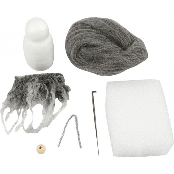 Mini-DIY-Kit - grau meliert - Weihnachtsmann Mini-DIY-Kit - grau meliert - Weihnachtsmann