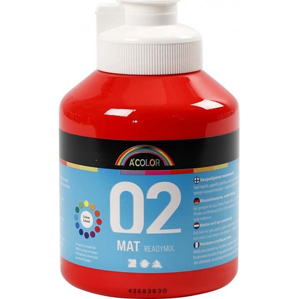 Schulfarbe - Acryl - Rot - Matt - 500 ml