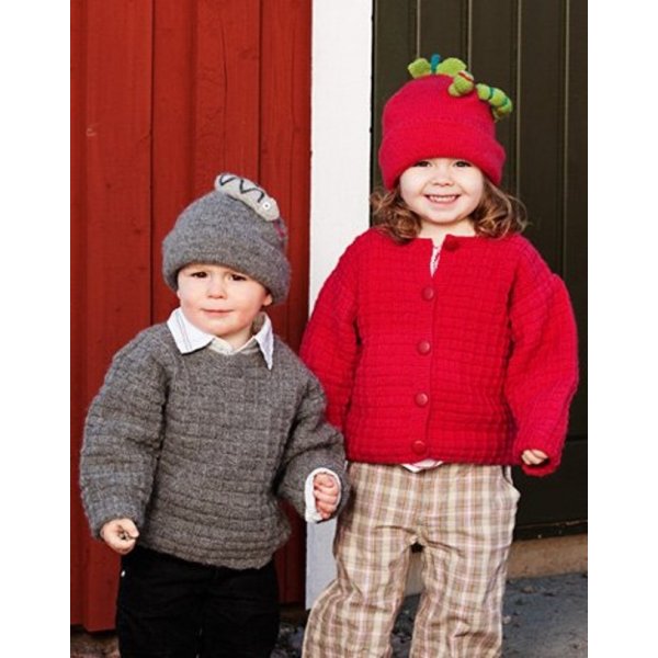 Strickanleitung - Strickjacke und Pullover sowie Apfelmtze mit Raupe und Mtze mit Schlange