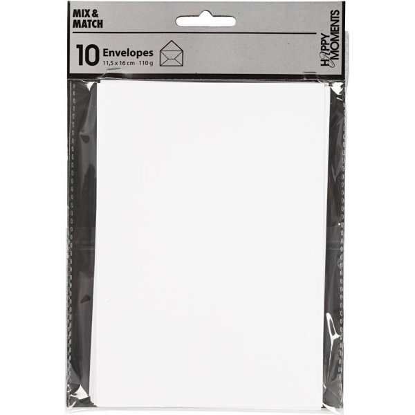 Umschlag - weiß - 11,5 x 16 cm - 10 Stk Umschlag - weiß - 11,5 x 16 cm - 10 Stk