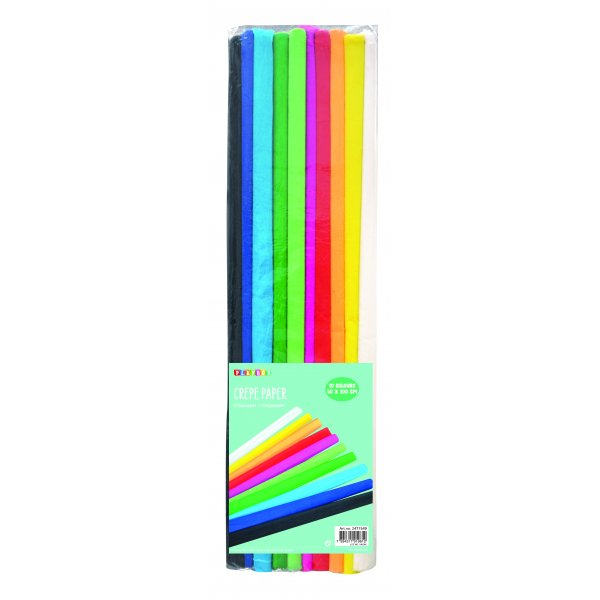 Krepppapier-Set verschiedene Farben 50 x 200 cm - 10-tlg Krepppapier-Set verschiedene Farben 50 x 200 cm - 10-tlg