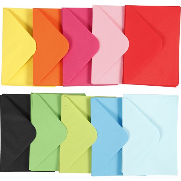 Umschlag - gemischte Farben - 11,5 x 16 cm - 10 x 10 Stk Umschlag - gemischte Farben - 11,5 x 16 cm - 10 x 10 Stk