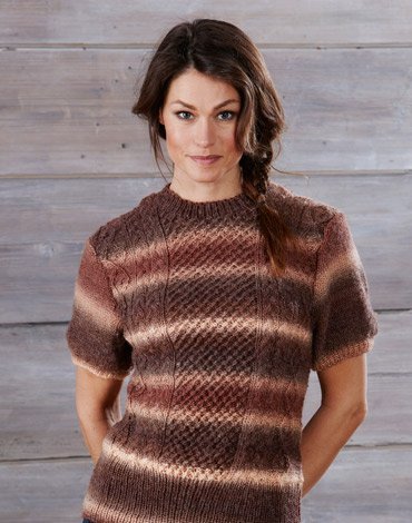Strickanleitung - Kurzarmpullover mit Zöpfen Strickanleitung - Kurzarmpullover mit Zöpfen