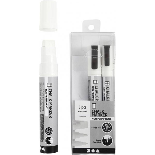 Kreidemarker - weiß - 3 Stk Kreidemarker - weiß - 3 Stk