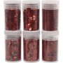 Glitzer und Pailletten - Rot - 6 x 5 g