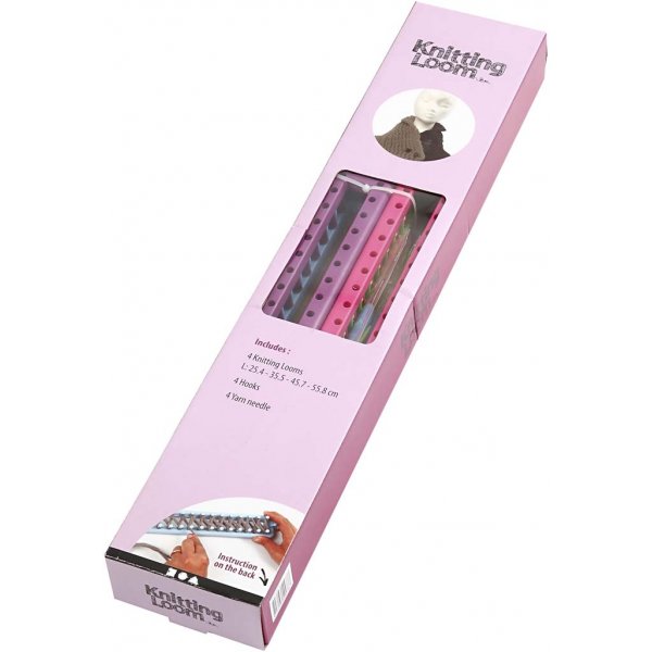 Rechteckige Strickringe mit Nadeln und Haken - 4 Stk Rechteckige Strickringe mit Nadeln und Haken - 4 Stk