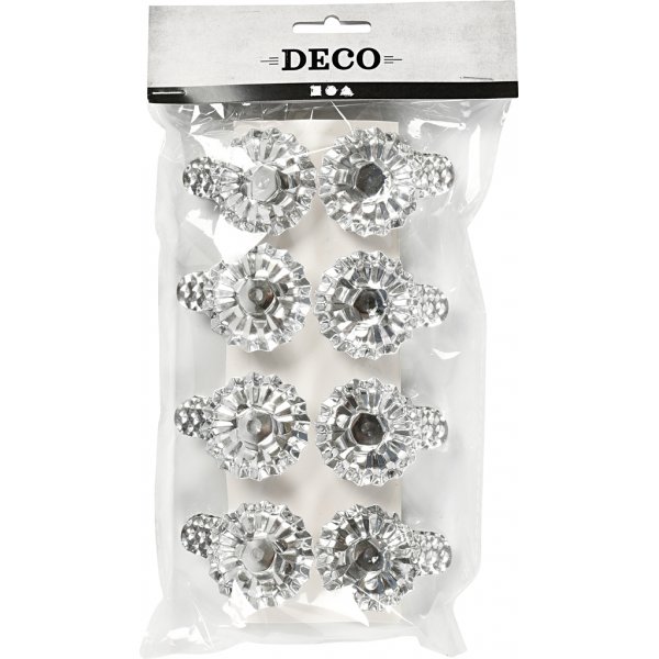 Lichtklammern - versilbert - Ø40 mm - 8 Stk Lichtklammern - versilbert - Ø40 mm - 8 Stk