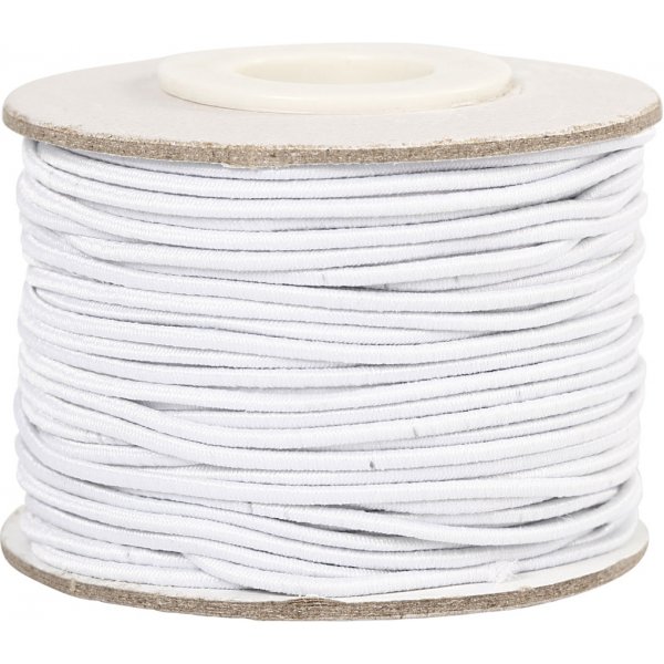 Elastische Kordel 1 mm - weiß - 25 m Elastische Kordel 1 mm - weiß - 25 m