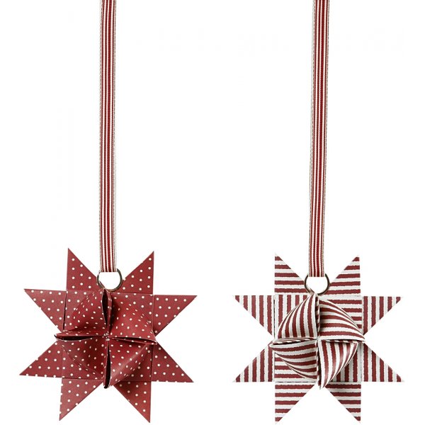 Sternstreifen - rot - weiß - Ø6,5+11,5 cm - 60 Streifen Sternstreifen - rot - weiß - Ø6,5+11,5 cm - 60 Streifen