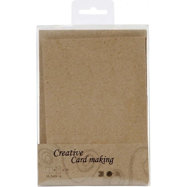 Postkarte mit Umschlag - Natur - 10,5 x 15 cm - 10 Stk Postkarte mit Umschlag - Natur - 10,5 x 15 cm - 10 Stk