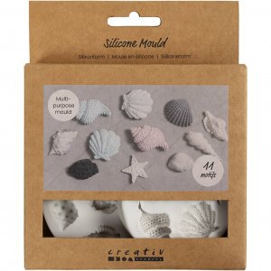 Silikonform Seestern, Muschel und Schnecke, 2 Stück Silikonform Seestern, Muschel und Schnecke, 2 Stück