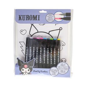 Kuromi Malen-nach-Zahlen-Set - 4 Motive mit 10 Stiften Kuromi Malen-nach-Zahlen-Set - 4 Motive mit 10 Stiften