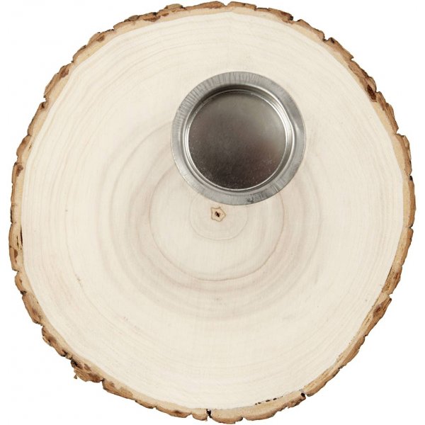 Wrmekerzenhalter - Holzbrett