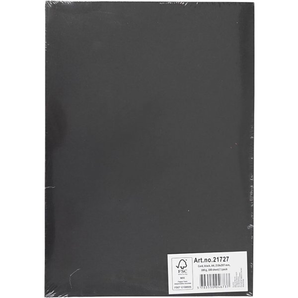 Farbiger Karton - Schwarz - A4 - 180 g - 100 Blatt Farbiger Karton - Schwarz - A4 - 180 g - 100 Blatt