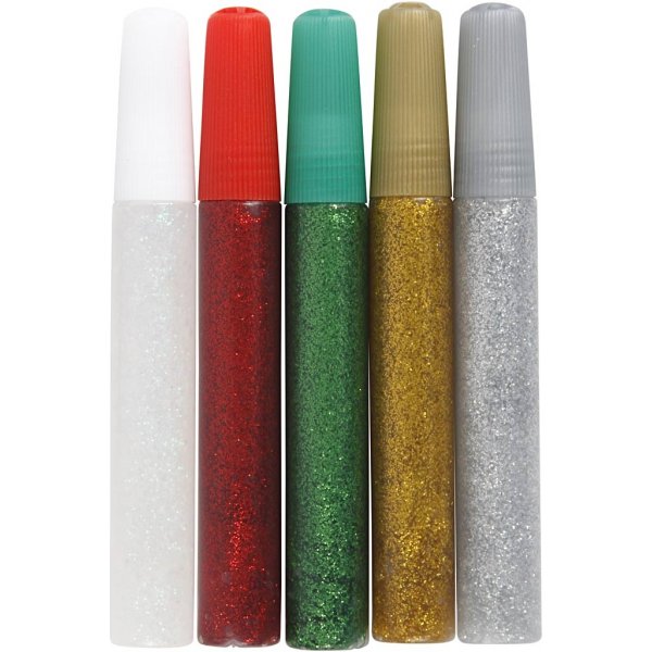 Glitzerkleber - gemischte Farben - 5 x 10 ml Glitzerkleber - gemischte Farben - 5 x 10 ml