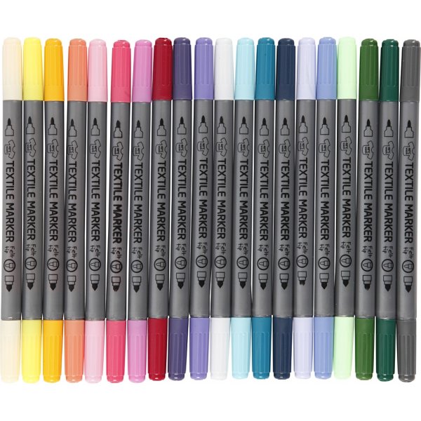 Textilmarker - Komplementärfarben - 20 Stk Textilmarker - Komplementärfarben - 20 Stk