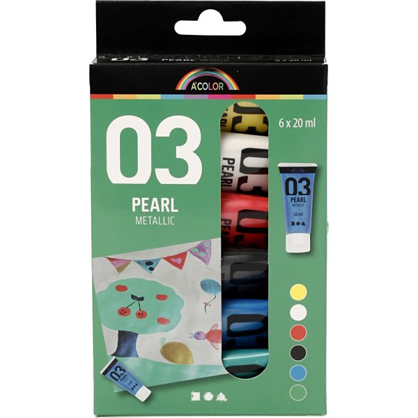 Schulfarbe Acryl - Metallic - Standardfarben - Metallic - 6 x 20 ml Schulfarbe Acryl - Metallic - Standardfarben - Metallic - 6 x 20 ml