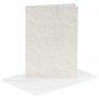 Karten und Umschlge - Wei - Glitzer - 11,5 x 16,5 cm - 4 Sets
