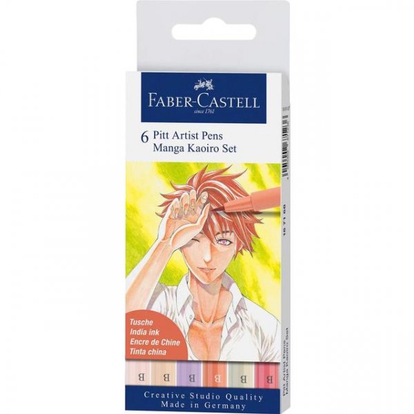 Zeichenstiftset PITT Artist Brush Manga Kaoiro - 6 Stifte