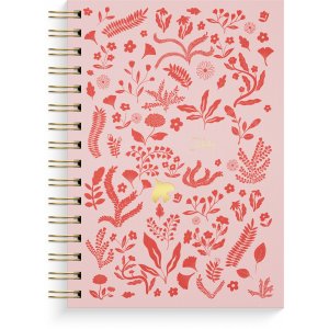 Notizbuch A5, rosa, botanisch liniert, Spiralbindung Notizbuch A5, rosa, botanisch liniert, Spiralbindung
