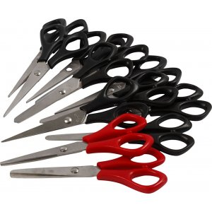 Schulschere - Schwarz - Rot - Rechts & Links - 12 Stk Schulschere - Schwarz - Rot - Rechts & Links - 12 Stk