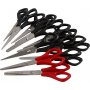 Schulschere - Schwarz - Rot - Rechts & Links - 12 Stk