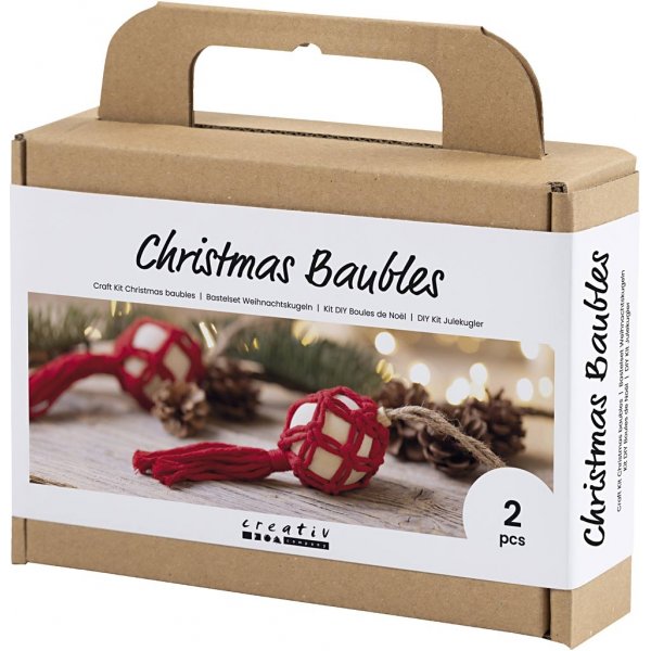 DIY Kit Christbaumkugeln - Weihnachten rot - Makramee DIY Kit Christbaumkugeln - Weihnachten rot - Makramee