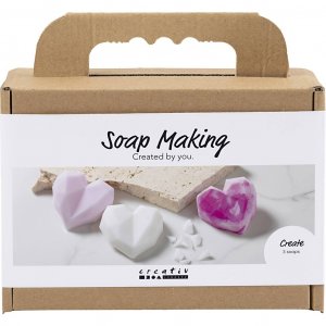 Mini-DIY-Seifenherstellungsset, herzförmige Seifen, rosa, 3 Stück Mini-DIY-Seifenherstellungsset, herzförmige Seifen, rosa, 3 Stück