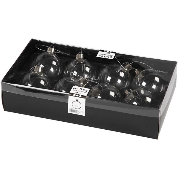 Glaskugeln - transparent - 8 Stk Glaskugeln - transparent - 8 Stk