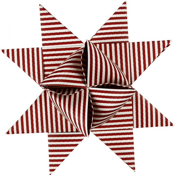 Sternstreifen - rot - weiß - Ø18 cm - 40 Streifen Sternstreifen - rot - weiß - Ø18 cm - 40 Streifen