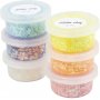 Glitzerknete, Pastellfarben, 6x20 ml