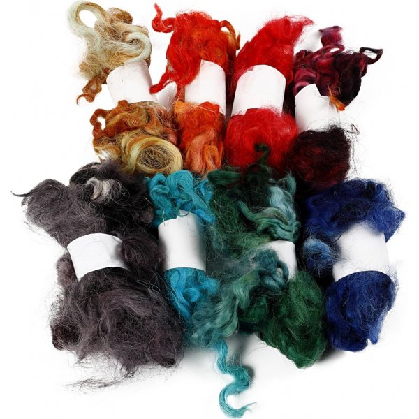 Lockige Wolle - gemischte Farben - 8 x 20 g
