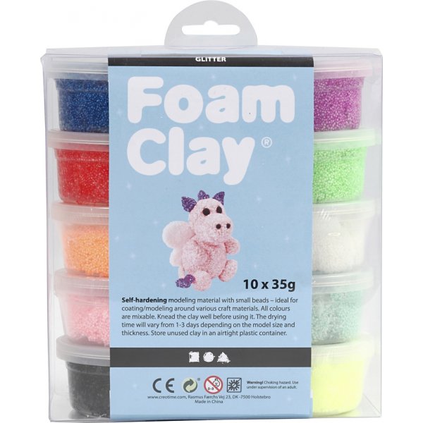 Foam Clay® - gemischte Farben - Glitzer - 10 x 35 g Foam Clay® - gemischte Farben - Glitzer - 10 x 35 g