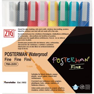 Markierstift ZIG Posterman Fine, 8 Farben