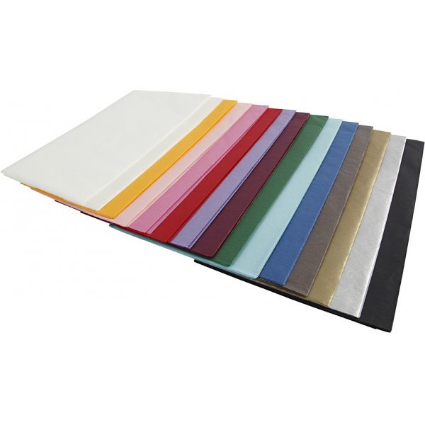 Seidenpapier - gemischte Farben - 50 x 70 cm - 14 g - 15 x 2 Blatt Seidenpapier - gemischte Farben - 50 x 70 cm - 14 g - 15 x 2 Blatt