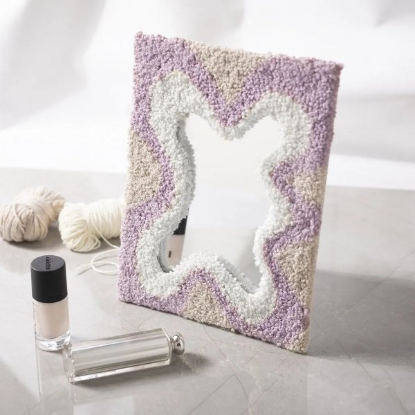 DIY Kit Punch Needle, Pastellfarben, Spiegel DIY Kit Punch Needle, Pastellfarben, Spiegel