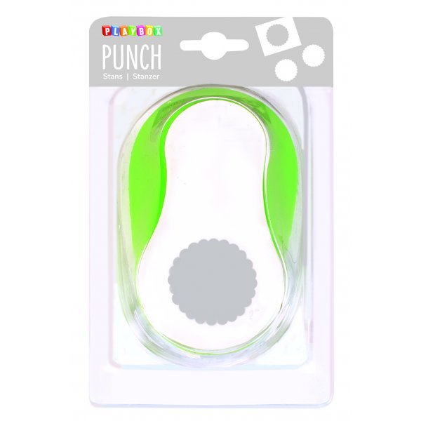 Stanzkreis spitzer Rand 5 cm - Grün/Weiß Stanzkreis spitzer Rand 5 cm - Grün/Weiß