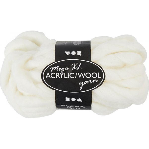 XL-Acrylgarn mit Wolle - 300 g - gebrochenes Weiß XL-Acrylgarn mit Wolle - 300 g - gebrochenes Weiß