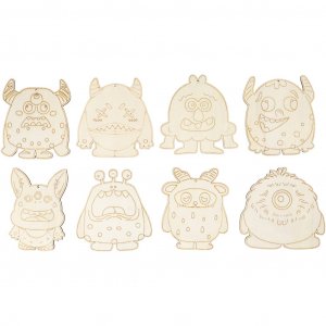 Monster-Holzfiguren, 12,4 cm, 8 Stück Monster-Holzfiguren, 12,4 cm, 8 Stück