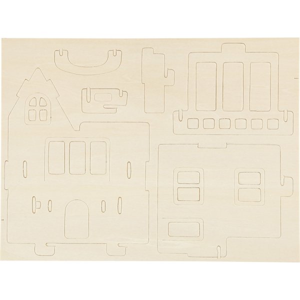 3D-Konstruktionsfigur - Haus mit Balkon