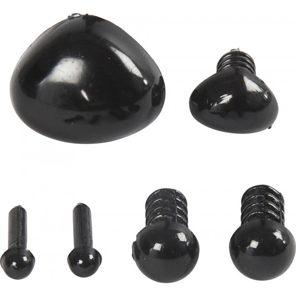 Augen und Nasen zum Modellieren - Schwarz Augen und Nasen zum Modellieren - Schwarz